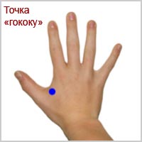 Точка на руке Точка на кисти руки